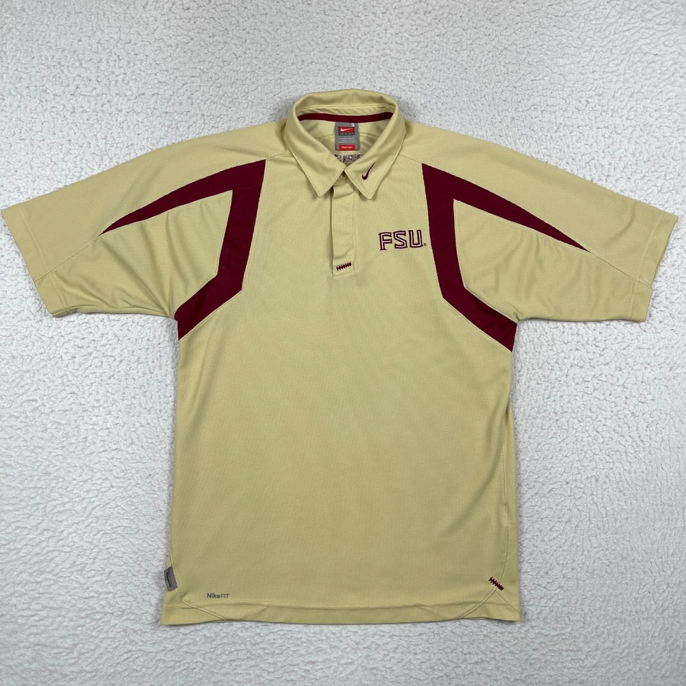 FSU Polo Shirt Men Small Gold Florida State Seminoles Nike ACC College NCAA - Picture 1 of 9